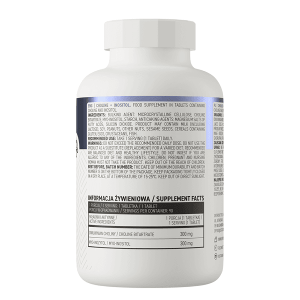 choline tyl OstroVit Cholina + Inozytol 90 tabletek