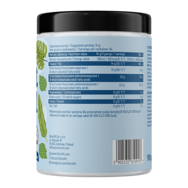 olej kokosowy tyl OstroVit Olej Kokosowy 900 g